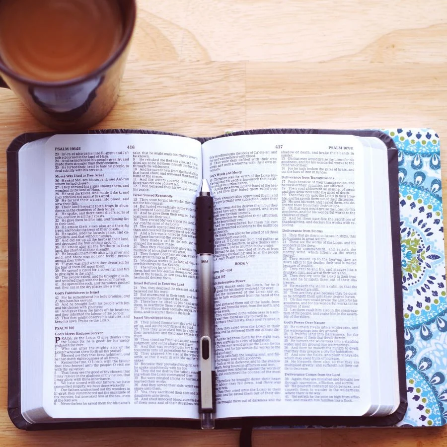 Bible and a cup of coffee